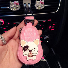 French Bulldog Car Key Leather Holder