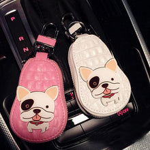 French Bulldog Car Key Leather Holder