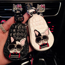 French Bulldog Car Key Leather Holder