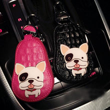French Bulldog Car Key Leather Holder
