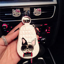 French Bulldog Car Key Leather Holder