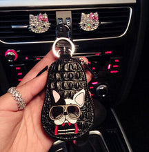 French Bulldog Car Key Leather Holder