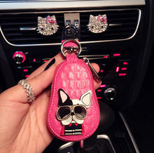 French Bulldog Car Key Leather Holder