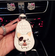 French Bulldog Car Key Leather Holder