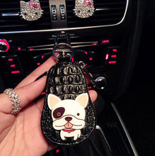 French Bulldog Car Key Leather Holder