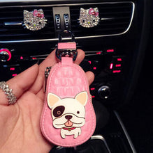 French Bulldog Car Key Leather Holder