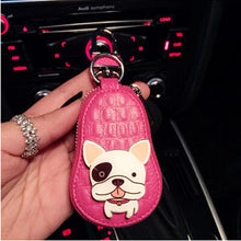 French Bulldog Car Key Leather Holder