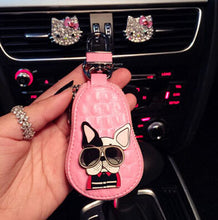 French Bulldog Car Key Leather Holder